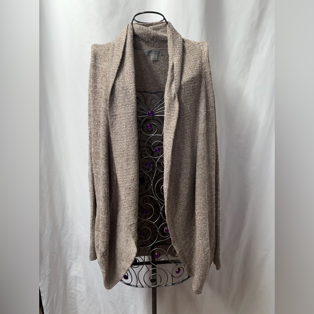 Barefoot Dreams cozychic lite tan circle cardigan size M